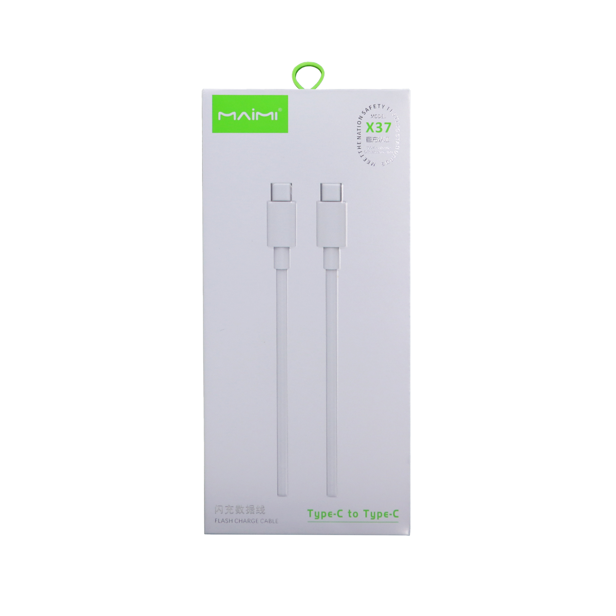 KABEL DATA MAIMI X37-TYPE C TO TYPE C-WHITE ORIGINAL